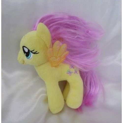 Peluche Doudou Petit Poney Jaune Crinière Et Queue Rose Fluttershy Ty