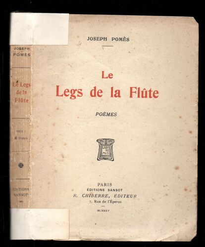 Le Legs De La Flûte Avec Envoi De L'Auteur + Documents Concernant L'Auteur