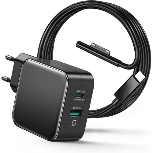 Chargeur Surface 65W Chargeur Microsoft Surface Pro Pour Surface Pro 9/8/7/6/5/4/3/X/2017 Surface Go/Surface Laptop/Surface Book 2-Port Surface Chargeur Usb C Chargeur Rapide