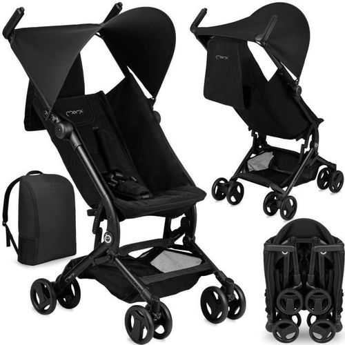 Poussette Bébé À Dos Ultra Compacte - Momi Grace - Voyage - Légère 6,2 Kg - Jusqu'à 15 Kg - Noir