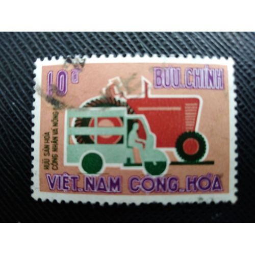 Timbre Vietnam Du Sud Y T 337 Tuc-Tuc Et Tracteur 1968 (060409 )