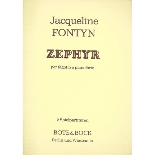 Jacqueline Fontyn Zephyr Pour Basson Et Piano