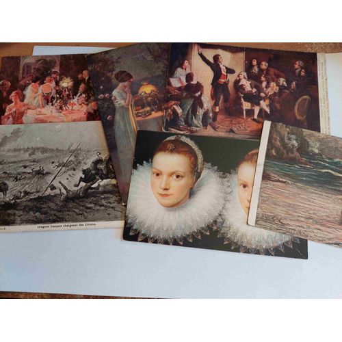 Lot De 6 Cartes Postales Anciennes (3 Non Écrites) : Tableaux Peinture De Maitres