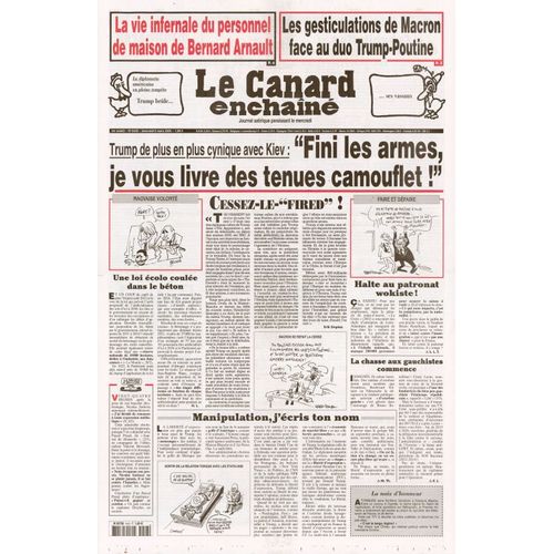 Le Canard Enchainé N° 5443 : "Fini Les Armes, Je Vous Livre Des Tenues Camouflet !"