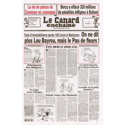 Le Canard Enchainé N° 5446 : "On Ne Dit Plus Lou Bayrou, Mais Le Pau De Fleurs !"