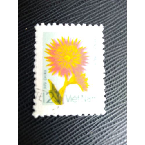 Timbre Vietnam Y T 116 Dahlias Cactus Orange 1977 (060409 )