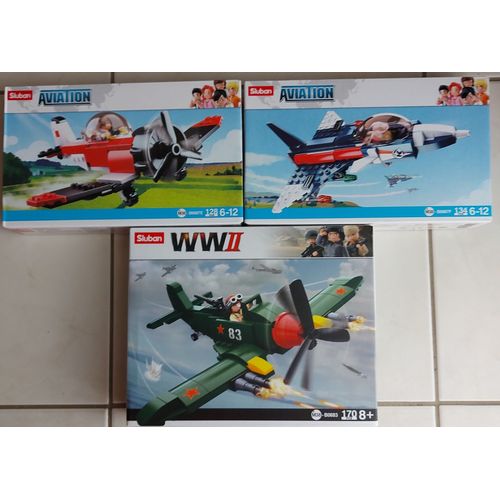 Lot 3 boites - jeu de construction (style LEGO) - Thème avion