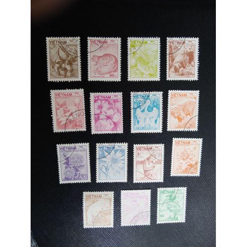 Timbre Vietnam Y T 553 A 567 Série : Faune Et Flore 1984 (060409 )