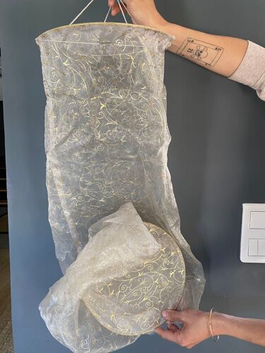 Abat Jour Suspension Tube Tissu Très Longue Et Originale