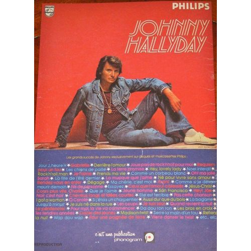 Revue Johnny Hallyday Programme Philips Phonogram Rare Magazine ..