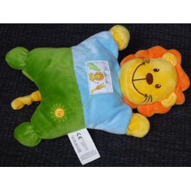 Doudou Lion Semi Plat Ma Ptite Tribu Vert Bleu Kiabi