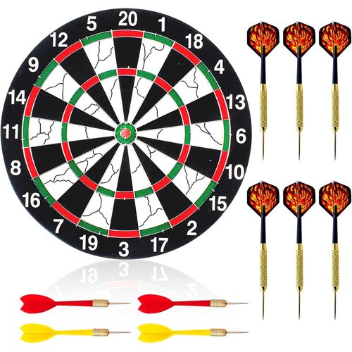 Cible Flechette avec 10 Fléchettes Jeu de Flechette Jeu de Fléchettes Jeu Flechette Dart Board Cibles de Jeu de Fléchettes
