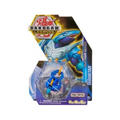 Coffret Bakugan - Pack Legends Sharktar : Boule Bleue Figurine - Platinum Série 4 - Set Jouet Garçon Et Carte Animal