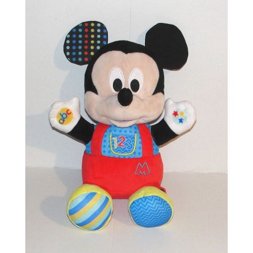 Peluche Interactive Baby Mickey Joue Et Apprends Avec Mickey Parle Français Avec Sa Vrai Voix Clementoni 37cm