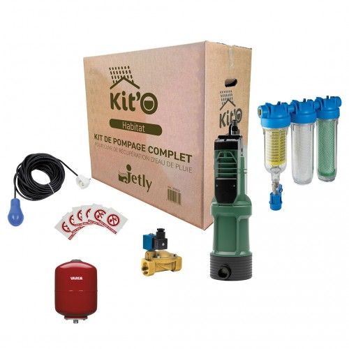 Kit de pompage complet pour cuves de récupération pluviale KIT'O HABITAT JETLY