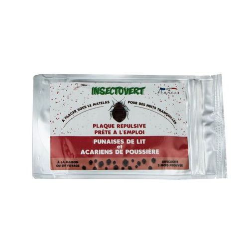 INSECTOVERT PLAQUE REPULSIVE PUNAISE DE LIT 3700200105051 ACARIENS DE POUSSIERE MATELAS MAISON VOYAGE PLAQUE INSECTICIDE PRO NUIT HOTEL COMASOUND KARTEL CSK ONLINE