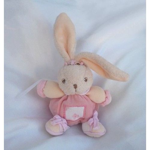 Doudou Peluche Mini Lapin Boule Patapouf Rose Lilirose Carré Fleurs Kaloo