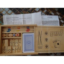 Coffret Bois Mikado 41 Pcs Domino 28 Pcs