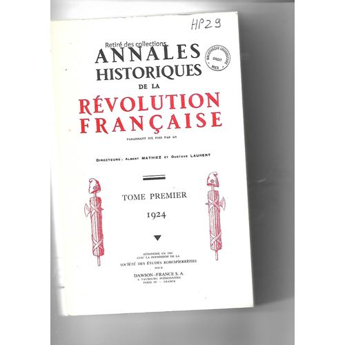 Annales Historiques De La Révolution Française
