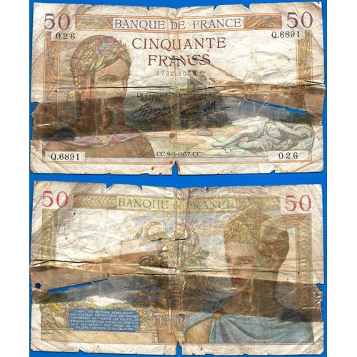 France 50 Francs 1937 Ceres Billet Franc Petit Prix