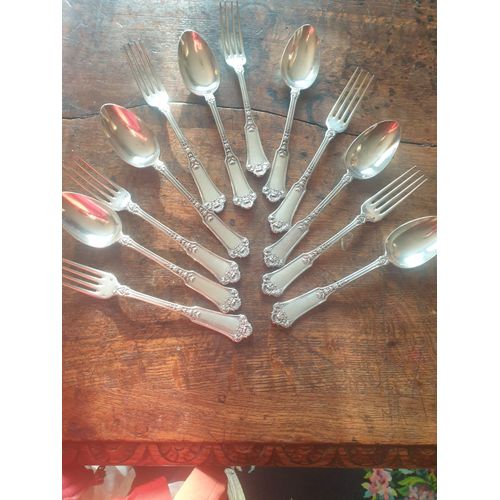 6 Couverts En Argent Massif D'Époque Louis Xv