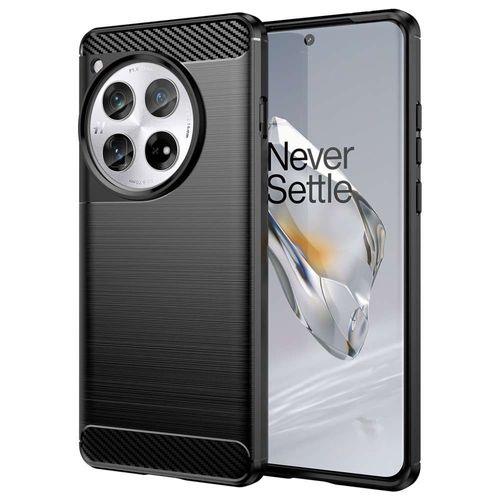 Coque Pour Oneplus 12 5g - Housse Etui Silicone Gel Carbone + Verre Trempe - Noir