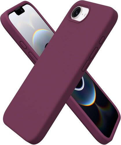 LORANKA-Coque pour iPhone 16e (2025), Housse en Silicone Liquide Compatible avec iPhone 16e 6,1 Pouces, Étui Fine Slim, Case Souple Protection Complète, Cover Antichoc (Bordeaux)