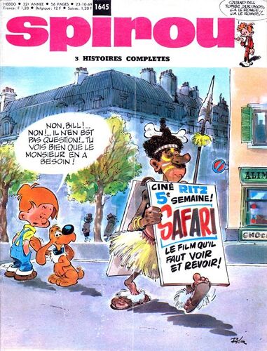 Spirou  N° 1645 Du 23/10/1969 - Dessin De Roba