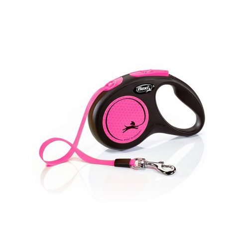 Laisse New Neon M Tape 5 M Black/ Neon Pink Flexi Cl21t5-251-S-Neop