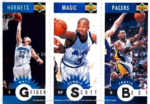 Carte Nba 1996/1997 Collector's Choice International Mini-Cards : #M33 Travis Best/Dennis Scott/Matt Geiger