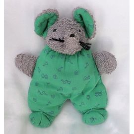 Doudou Peluche Souris Vert Et Gris Sigikid