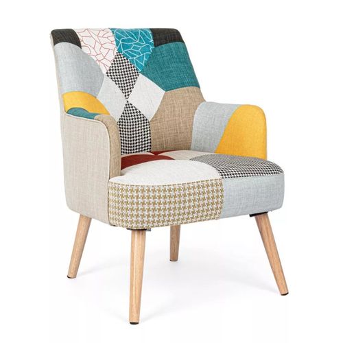 Fauteuil Tissu Patchwork Galatea
