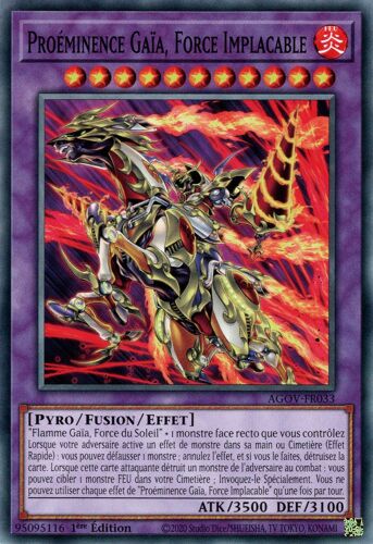Yu Gi Oh ! Proéminence Gaïa, Force Implacable Agov-Fr033 Commune En Français