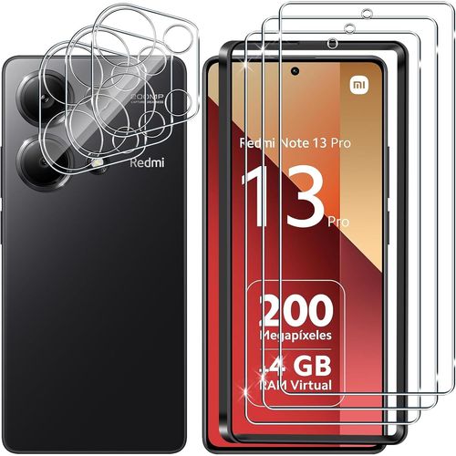 Kal-Pour Xiaomi Redmi Note 13 Pro 4g/ Poco M6 Pro 4g Verre Trempé, 3+3 Pièces Protecteurs D'écran+ Caméra Arrière Protecteur Film, 9h Dureté Hd Anti-Rayures Vitre Trempé Protection Écran