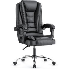 Fauteuil De Bureau, Chaise Ergonomique, Siège Ergonomique , Inclinable Et Hauteur Réglable, Roulette Silencieuse, Noir