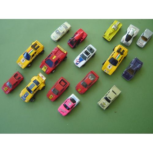 Lot De 16 Autos Miniatures Toutes Échelles 1/5/48//59 ..Matchbox -Mattel- ..Porsche*Ferrari ..