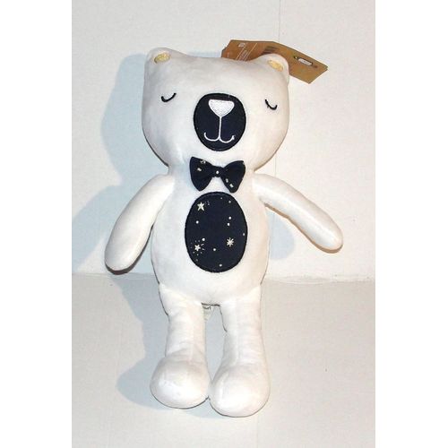 Doudou Chat Blanc Orchestra Premaman Peluche Chat Dormeur
