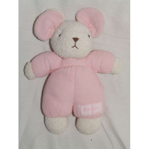 Souris Nounours Rose Nid D Abeille 22 Cm