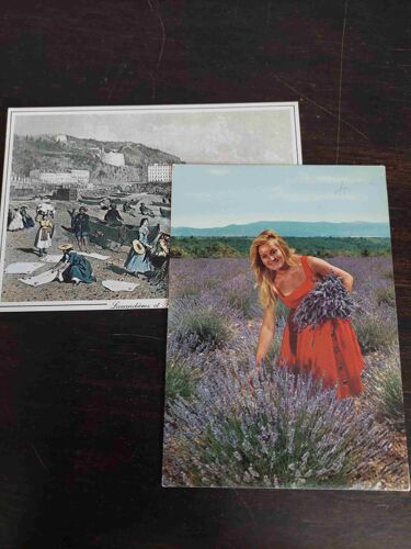 Lot De 2 Cartes Postales, 1 Neuve : Métiers, Lavandières (Et Pêcheur)
