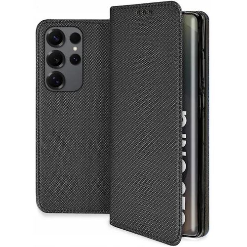 Housse Pour Samsung Galaxy S25 Ultra 5g - Etui Coque Pochette Portefeuille + Film Ecran - Noir Magnet