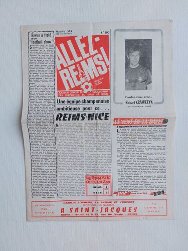 Programme Match De Foot Reims - Nice Du 26 Aout 1970