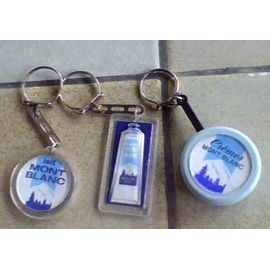 Lot De 3 Porte Clés Anciens Lait Et Crème Mont Blanc - Métal Et Plastique ,Années 60/70