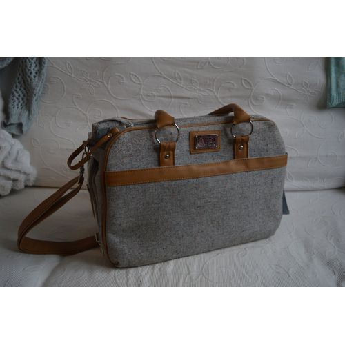 Sac De Transport Gris À Bandoulière Pour Petit Chien Ou Chat