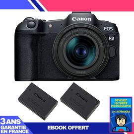 Boitier Canon EOS R8 + RF 24-50mm IS STM + 2 Canon LP-E17 + Ebook 'Devenez Un Super Photographe'