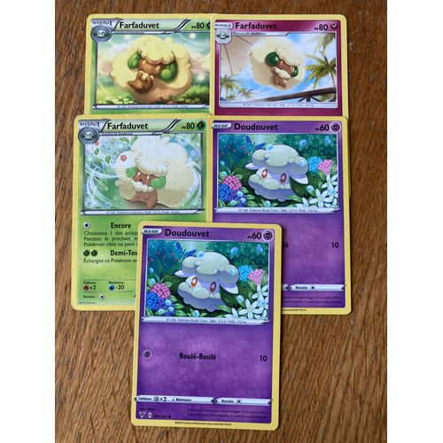 (2806) 2x Doudouvet + 3x Farfaduvet (Pokemon)