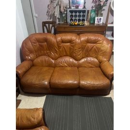 Canapé À 3 Places + 2 Fauteuils Solo En Cuir