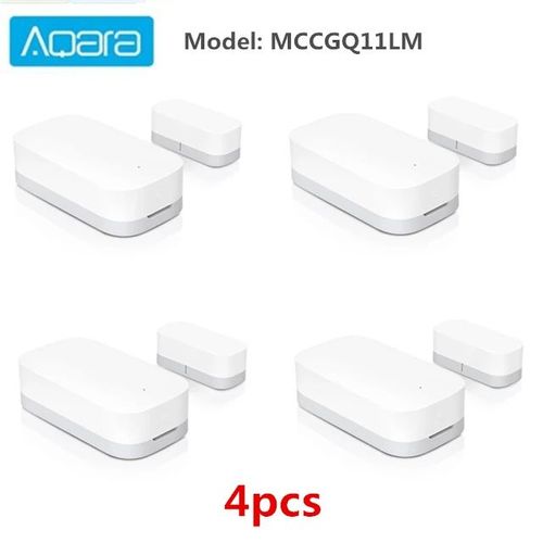 Aqara-Capteur de porte et fenêtre intelligent,connexion sans fil Zigequation,fonctionne avec Mi Home HomeKit pour Android et iOS - Type 4 Pcs
