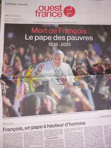 Journal Ouest Feance Special Mort Du Pape François