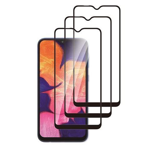 Hqselection® Lot De 3 Verre Trempé Pour Samsung Galaxy A10 .Film De Protection D'écran Couverture Complète Noir - Anti Rayures - Ultra Résistant Dureté 9h