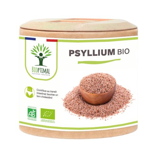 Psyllium Blond Bio - Complément Alimentaire - Téguments - Digestion Transit Cholestérol - 320 Mg De Poudre/Gélule - Fabriqué En France - Vegan - 60 Gélules 